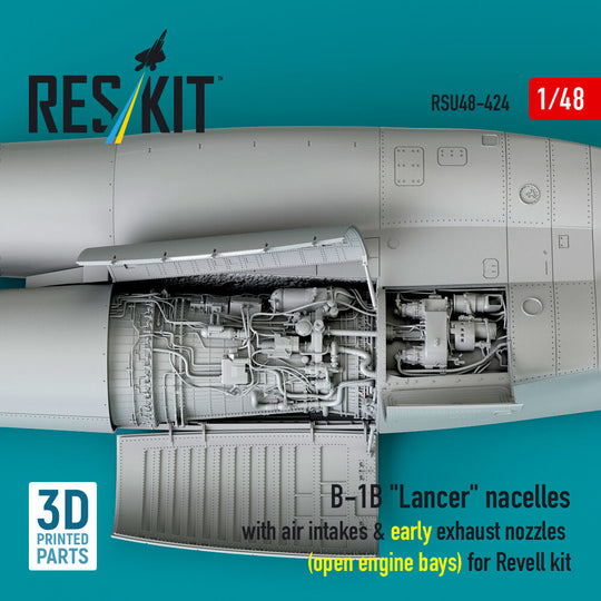 B-1B Lancer nacelles with air intakes & early exhaust nozzles (open engine bay) for Revell kit (3D Printed)