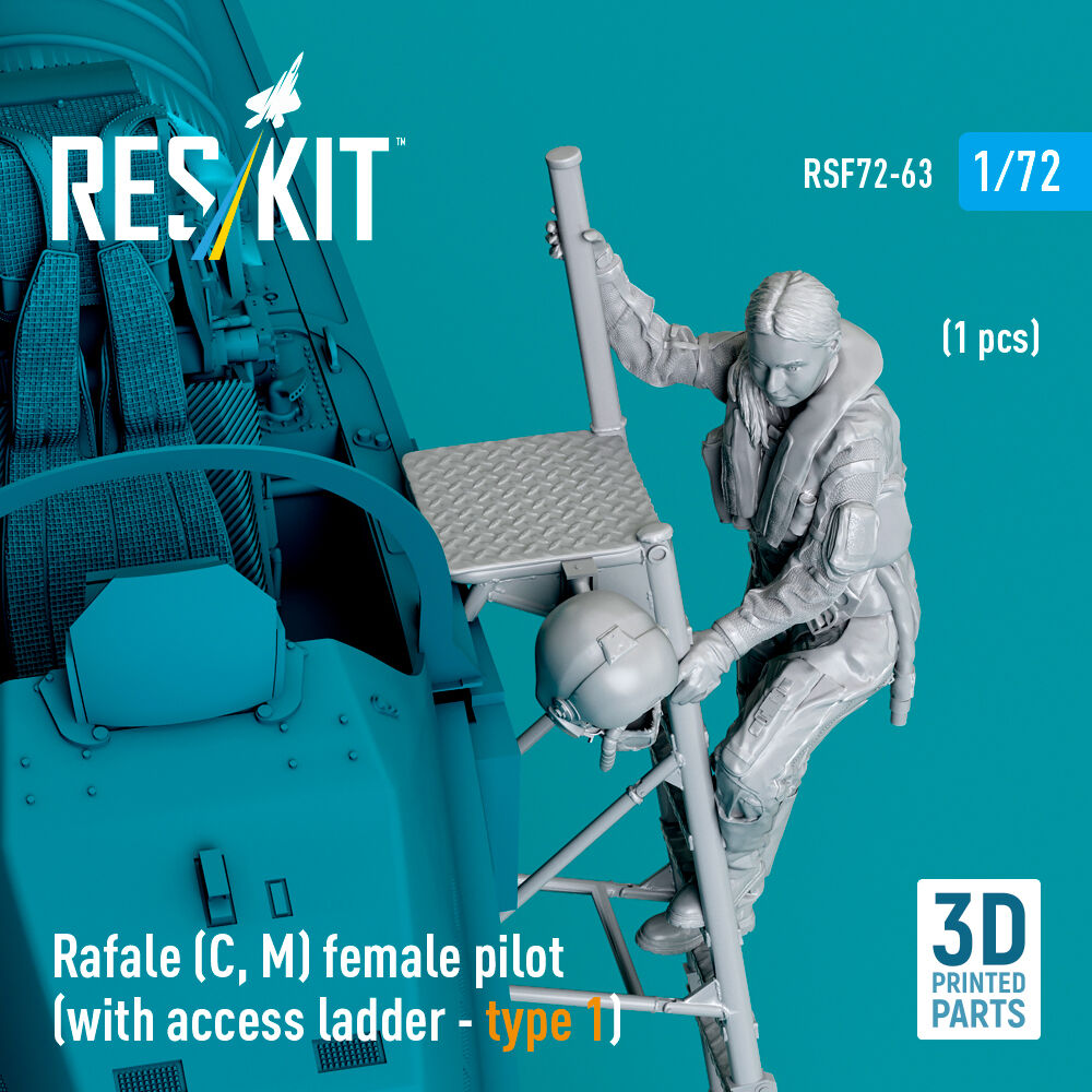 Rafale (C, M) female pilot (with access ladder - type 1) (1 pcs) (3D Printed)