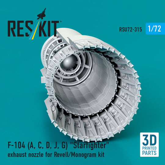 F-104 (A, C, D, J, G) Starfighter exhaust nozzle for Revell/Monogram kit (3D Printed)
