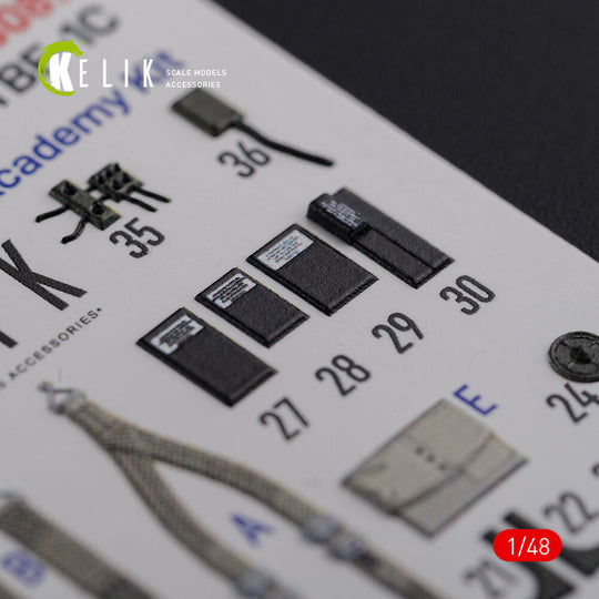TBF-1C interior 3D decals for Academy kit