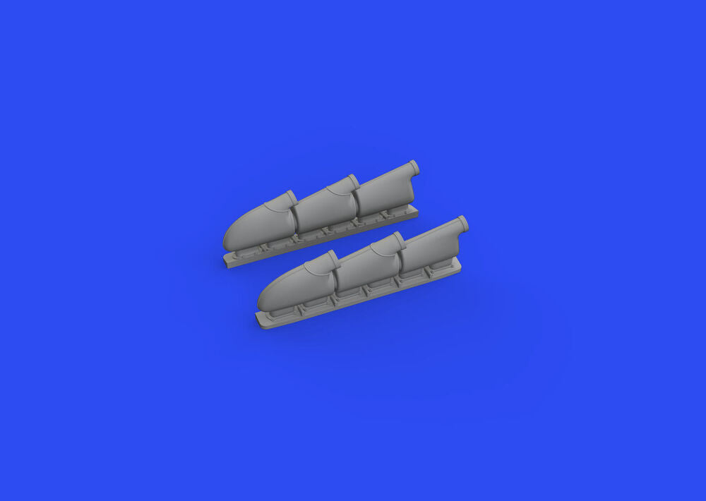 Spitfire Mk.V three-stacks exhausts rounded 1/48 for EDUARD