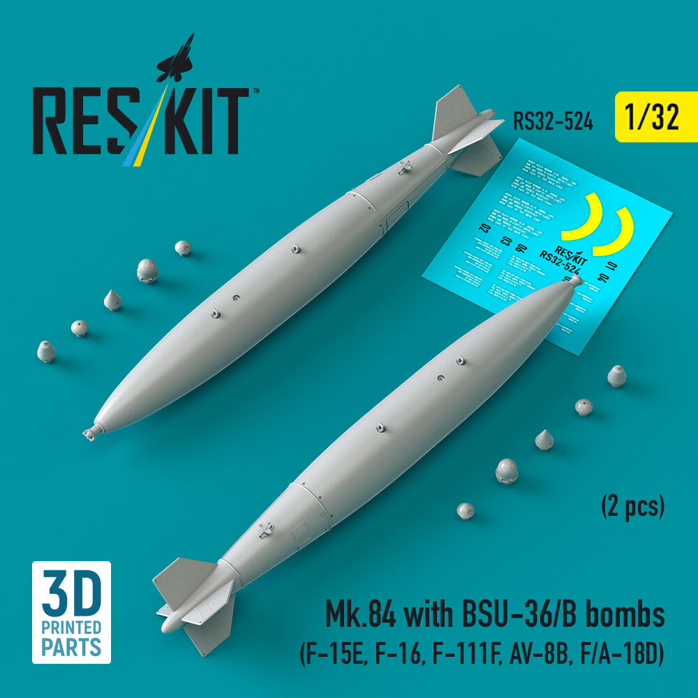 Mk.84 with BSU-36/B bombs (2 pcs) (F-15E, F-16, F-111F, AV-8B, F/A-18D) (3D Printed)