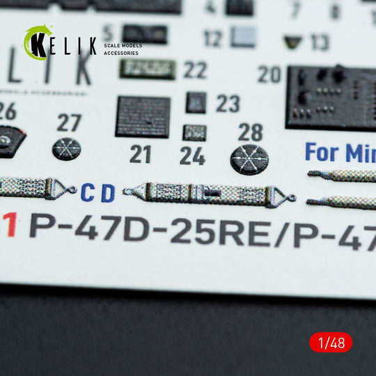 P-47D - 25RE/28RA - interior 3D decals for MiniArt kit