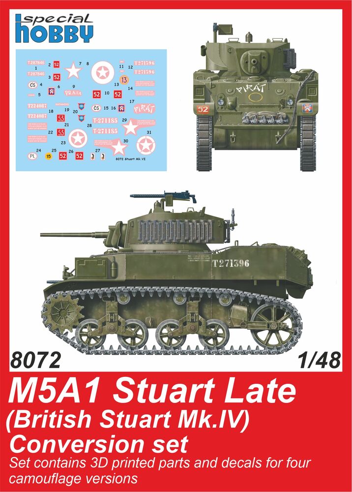 M5A1 Stuart Late (British) Conversion set for Tamiya