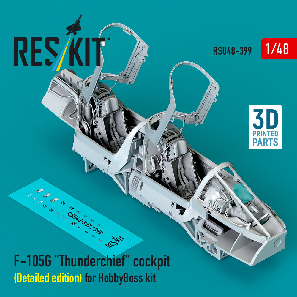 F-105G Thunderchief cockpit (Detailed edition) for HobbyBoss kit (3D Printed)