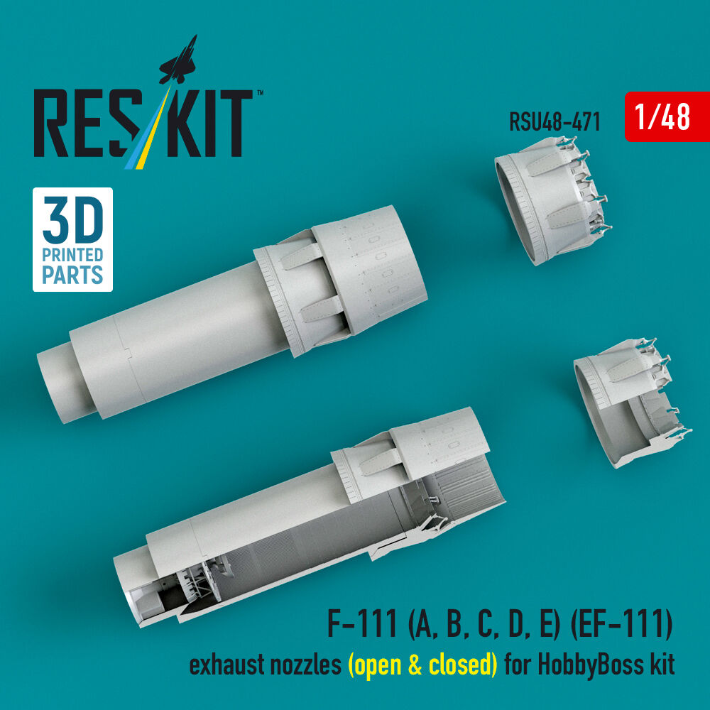 F-111 (A, B, C, D, E) (EF-111) exhaust nozzles (open & closed) for HobbyBoss kit (3D Printed)