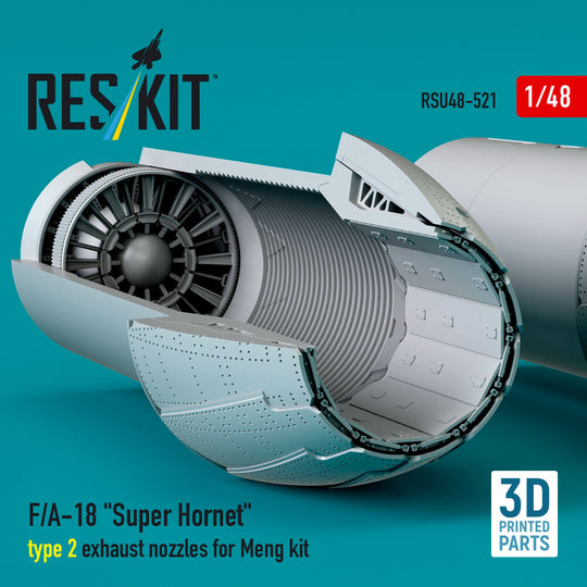 F/A-18 Super Hornet type 2 exhaust nozzles for Meng kit (3D Printed)