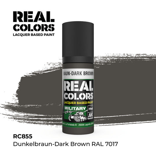 Real Colors: Dunkelbraun-Dark Brown RAL 7017 17 ml.