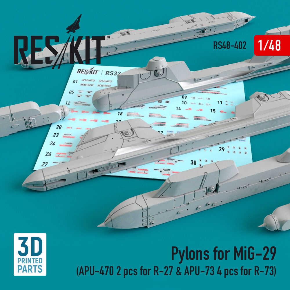 Pylons for MiG-29 (APU-470 2 pcs for R-27 & APU-73 4 pcs for R-73) (3D Printed)