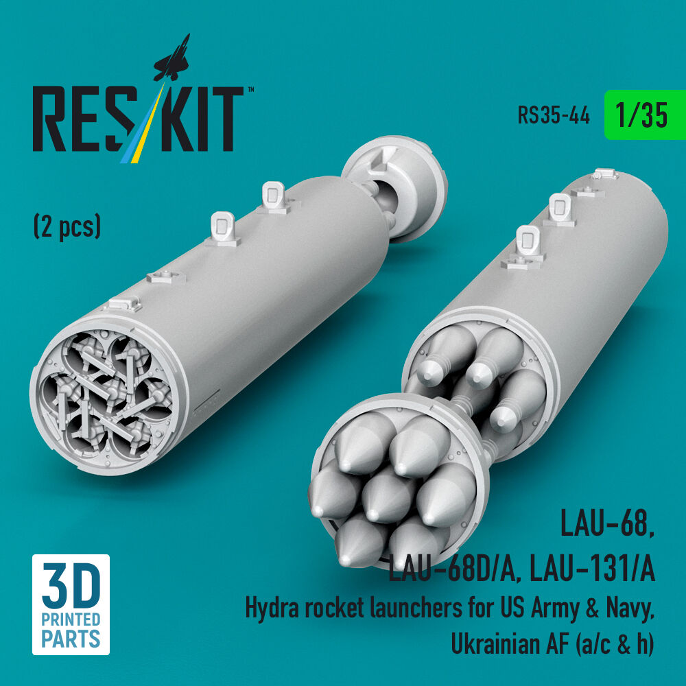LAU-68, LAU-68D/A, LAU-131/A Hydra rocket launchers for US Army & Navy, Ukrainian AF (a/c & h) (2pcs) (3D Printed)