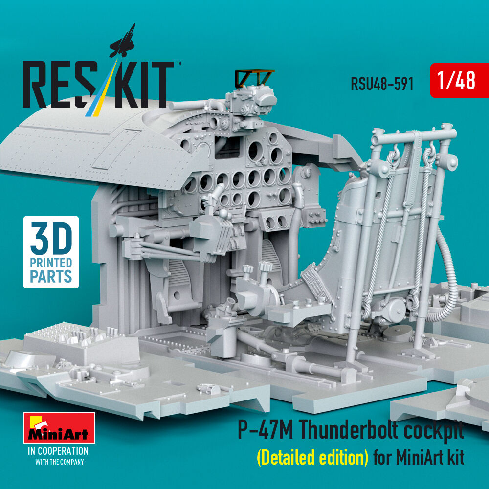 P-47M Thunderbolt cockpit (Detailed edition) for MiniArt kit (3D Printed)
