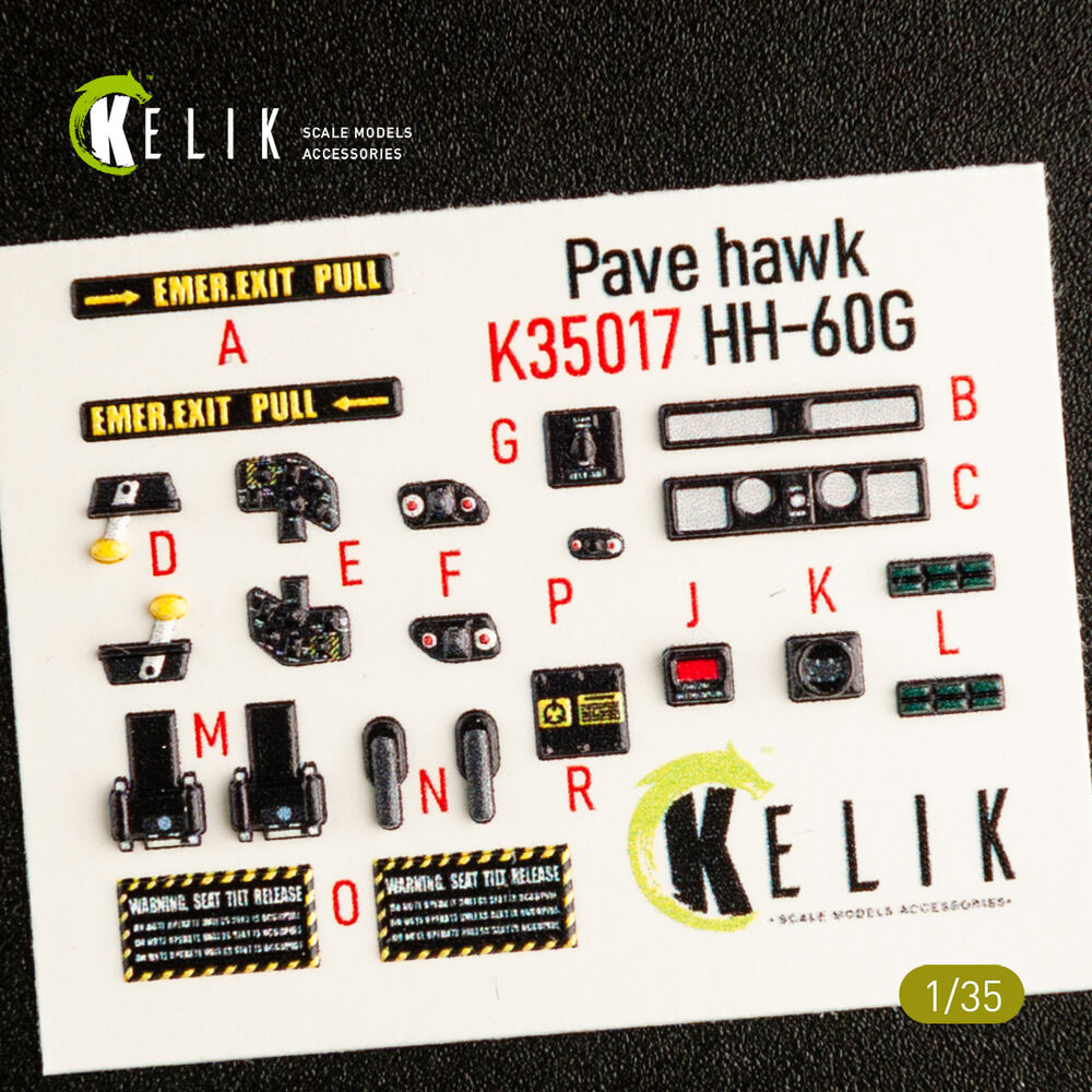 HH-60G Pave Hawk interior 3D decals for Kitty Hawk / Zimimodel kit