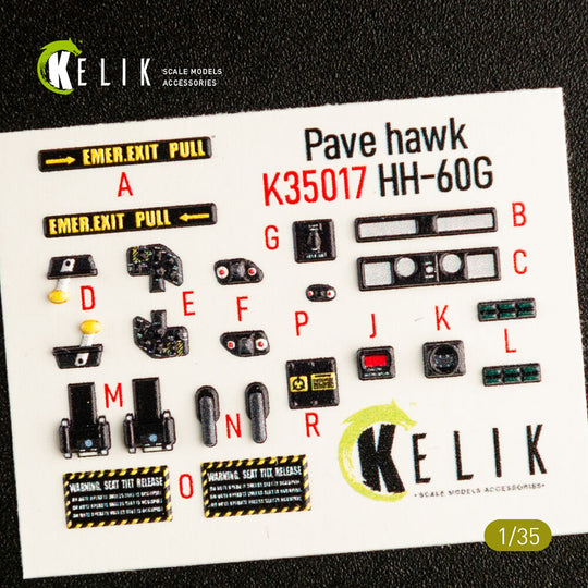 HH-60G Pave Hawk interior 3D decals for Kitty Hawk / Zimimodel kit
