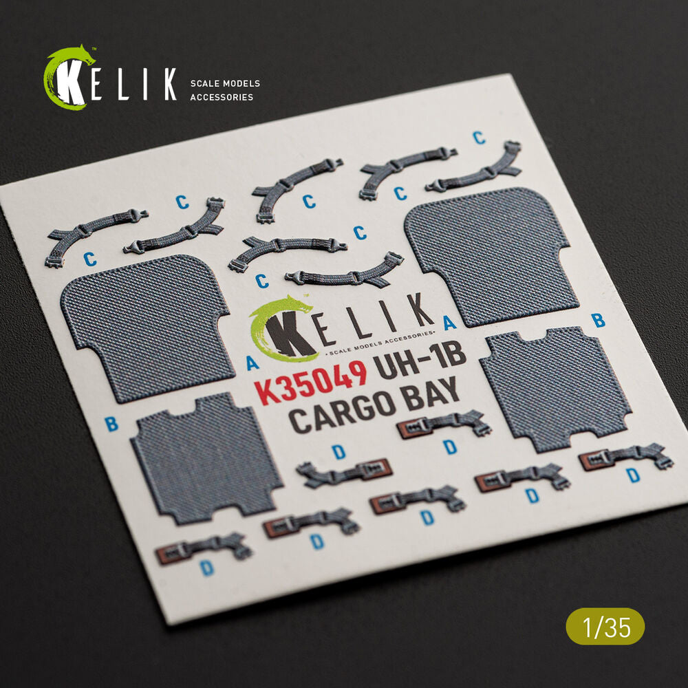UH-1B HUEY CARGO BAY - interior 3D decals for Trumpeter