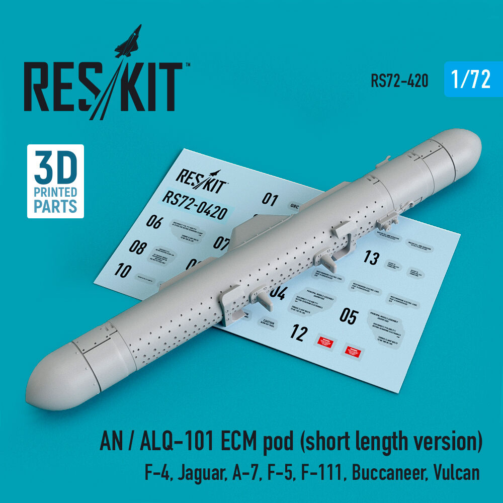 AN / ALQ-101 ECM pod (short length version) (F-4, Jaguar, A-7, F-5, F-111, Buccaneer, Vulcan) (3D Printed)