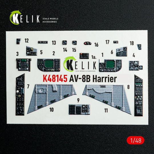 AV-8B Harrier - interior 3D decals for Hasegawa kit