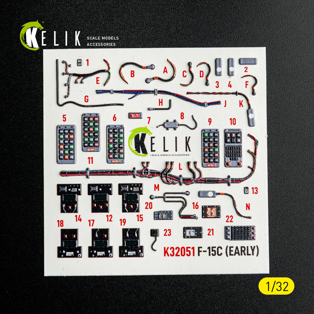 F-15C (early) - interior 3D decals for Tamiya kit