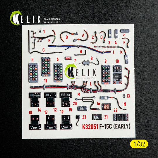 F-15C (early) - interior 3D decals for Tamiya kit