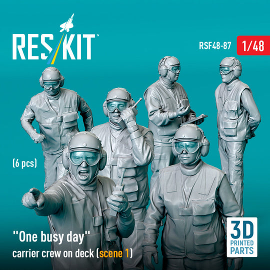 One busy day carrier crew on deck (scene 1) (6 pcs) (3D Printed)