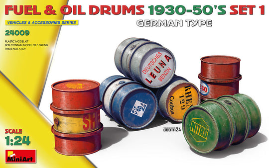 Fuel & Oil Drums 1930-50's Set 1 (German Type)