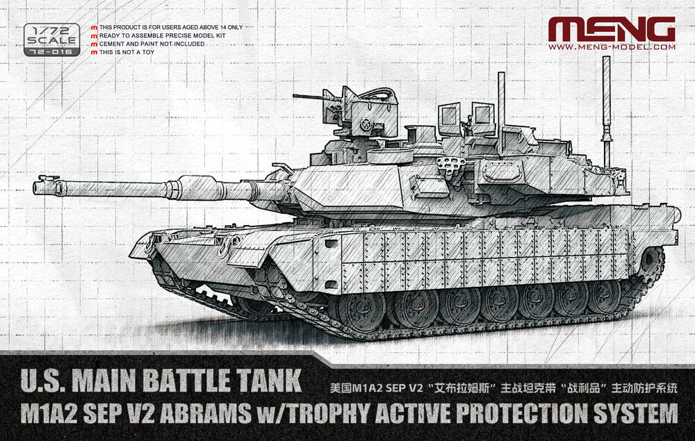 U.S. Main Battle Tank M1A2 SEP V2 Abrams w/Trophy Active Protection System