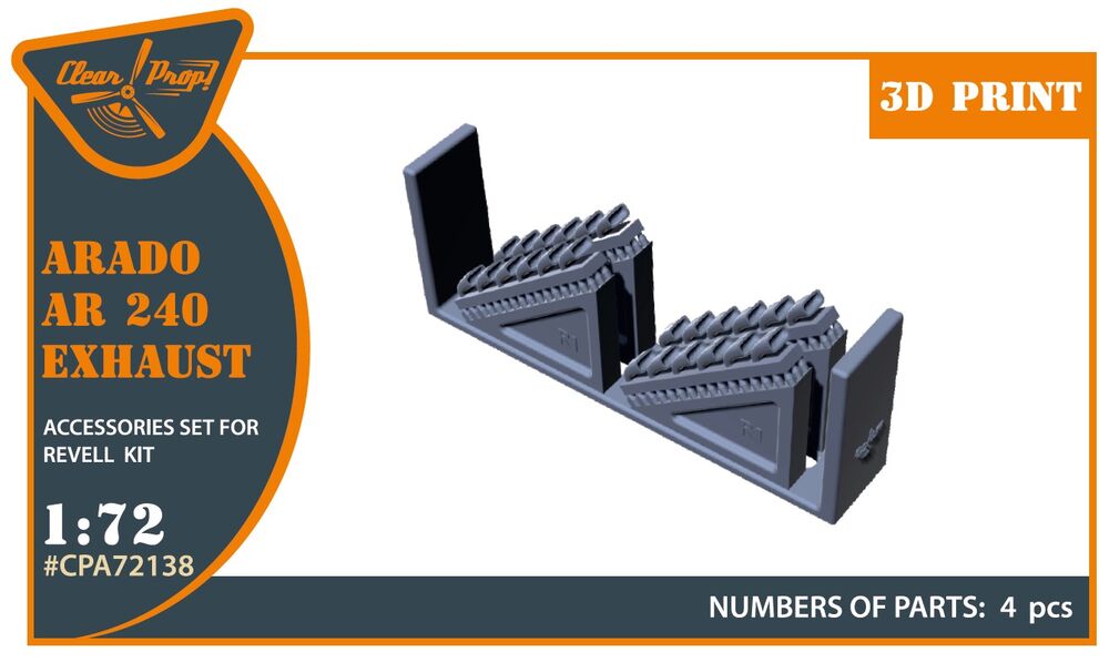 Arado Ar-240 exhausts for REVELL kit