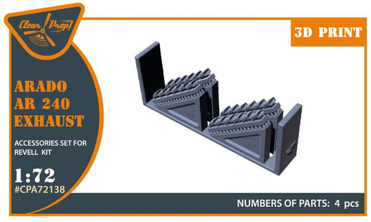 Arado Ar-240 exhausts for REVELL kit