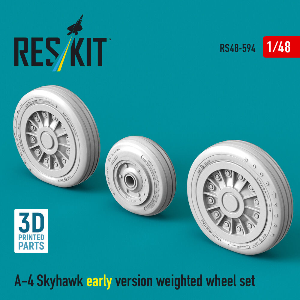 A-4 Skyhawk early version weighted wheel set (3D Printed)