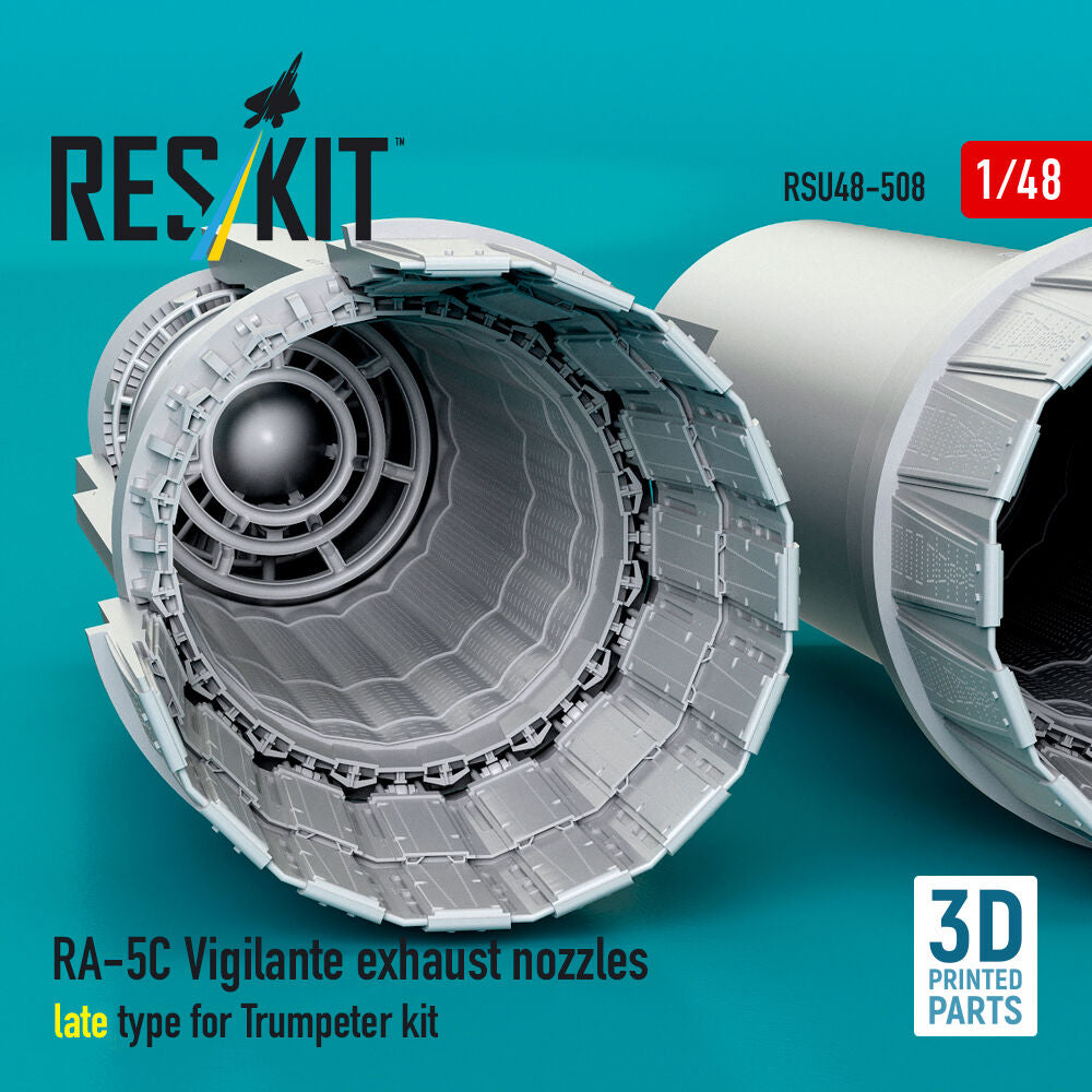 RA-5C Vigilante exhaust nozzles late type for Trumpeter kit (3D Printed)
