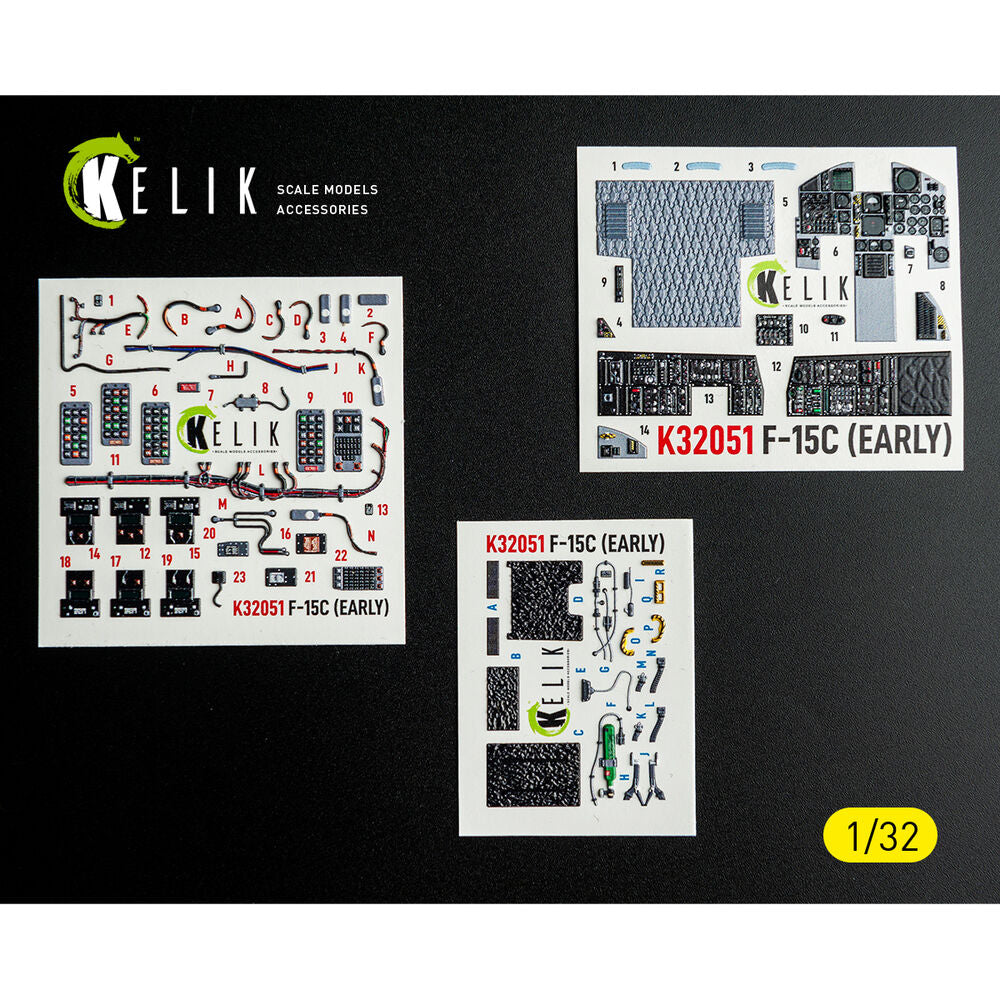 F-15C (early) - interior 3D decals for Tamiya kit