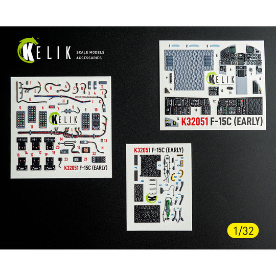 F-15C (early) - interior 3D decals for Tamiya kit