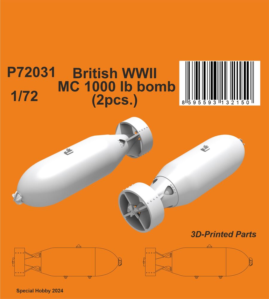 British WWII MC 1000lb bomb Mk.I (2pcs.)