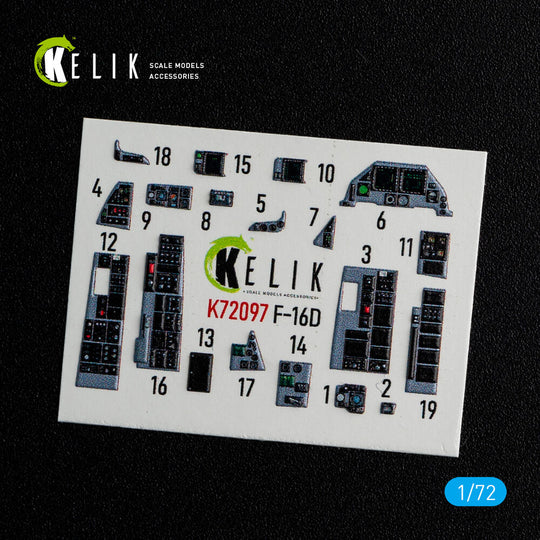 F-16D interior 3D decals for Revell kit