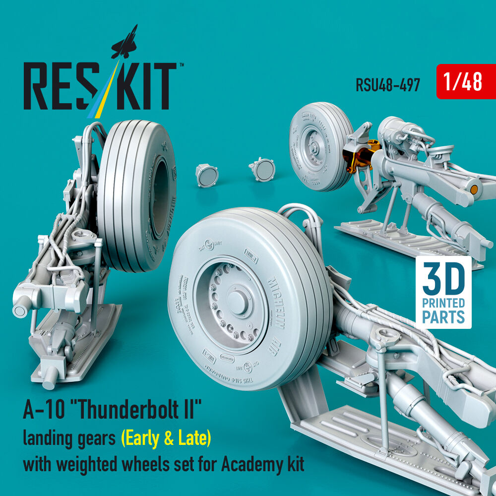 A-10 Thunderbolt II landing gears (Early & Late) with weighted wheels set for Academy kit (Metal+3D Printed)