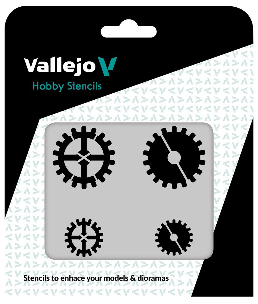 Vallejo Stencils: Gear Marks 125 x 125 mm