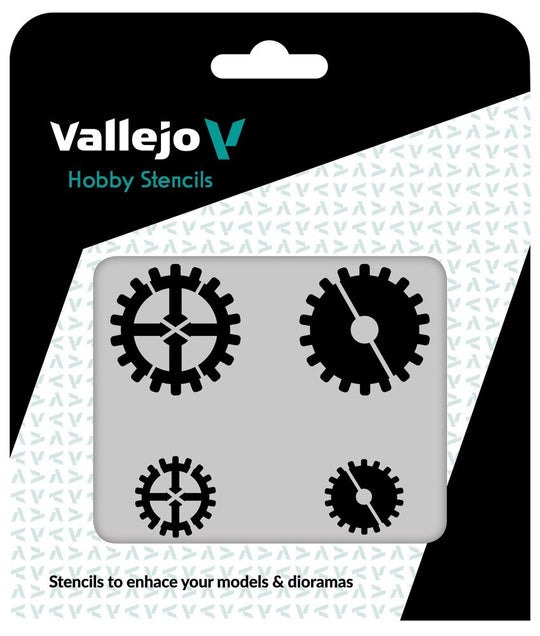 Vallejo Stencils: Gear Marks 125 x 125 mm