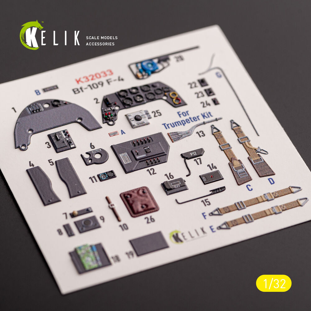 BF-109 F-4 - interior 3D decals for Trumpeter kit