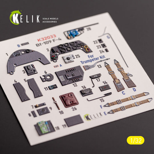 BF-109 F-4 - interior 3D decals for Trumpeter kit