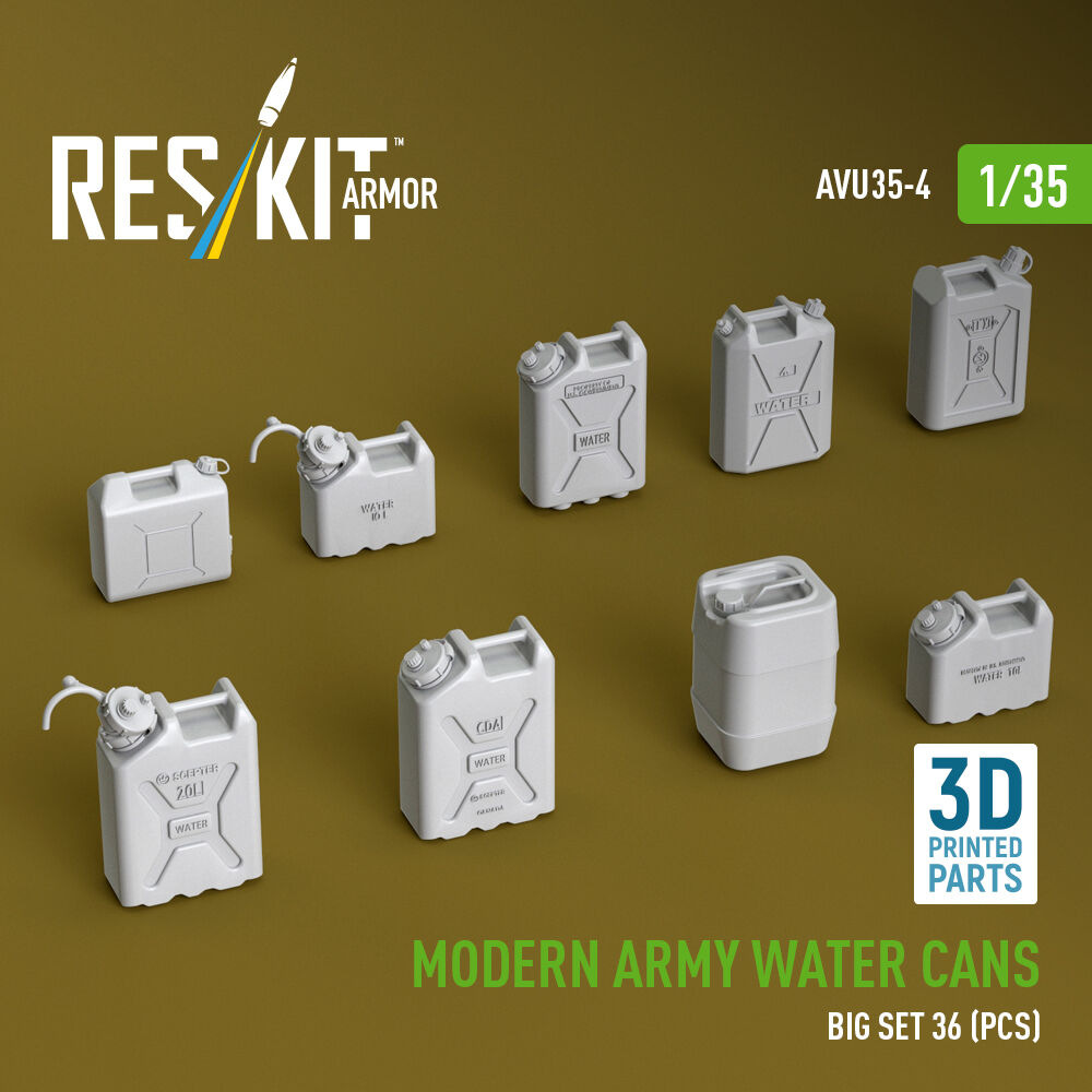 Modern army water cans, big set (3D Printed)