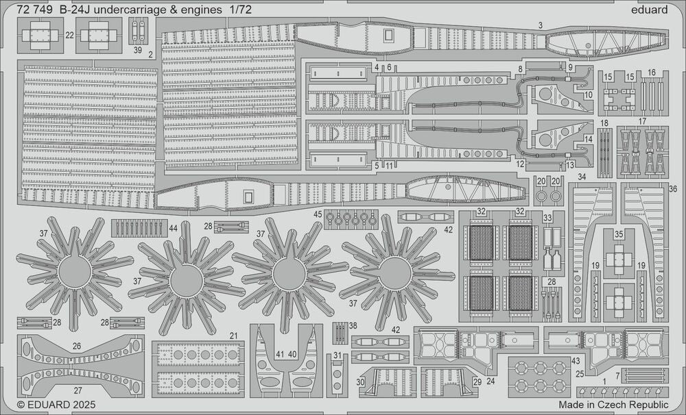 B-24J undercarriage & engines  HASEGAWA