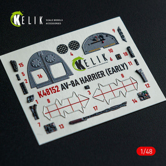 AV-8A HARRIER (Early) - interior 3D decals for Kinetic kit