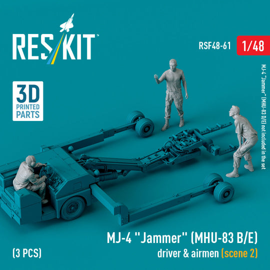 MJ-4 Jammer (MHU-83 B/E) driver & airmen (scene 2) (3 pcs) (3D Printed) (1/48