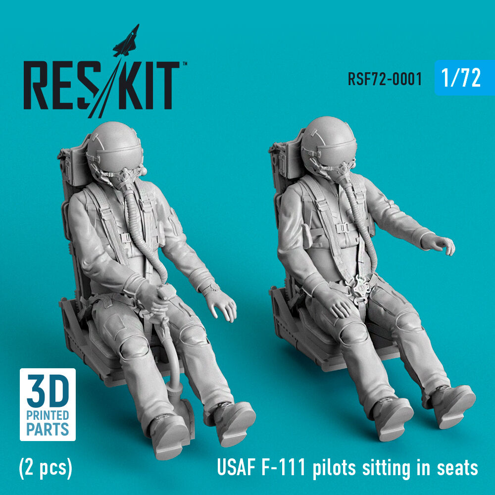 USAF F-111 pilots sitting in seats (2 pcs) (3D Printed)