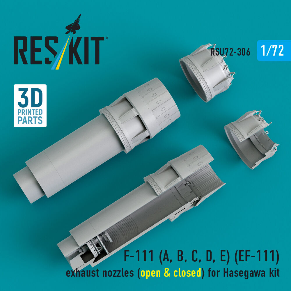F-111 (A, B, C, D, E) (EF-111) exhaust nozzles (open & closed) for Hasegawa kit (3D Printed)