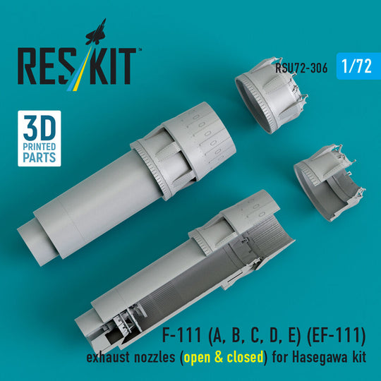F-111 (A, B, C, D, E) (EF-111) exhaust nozzles (open & closed) for Hasegawa kit (3D Printed)