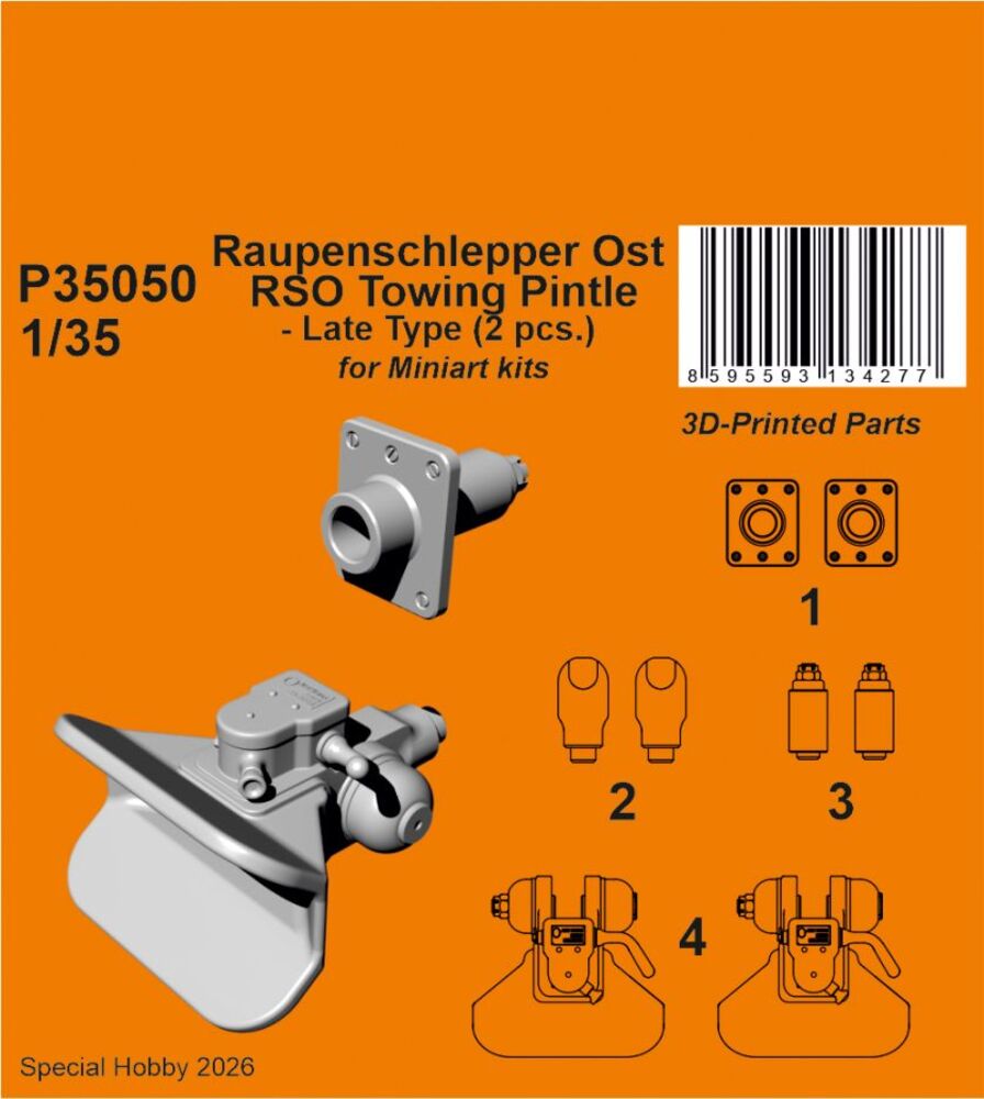 Raupenschlepper Ost RSO Towing Pintle - Late Type (2 pcs.) for Miniart