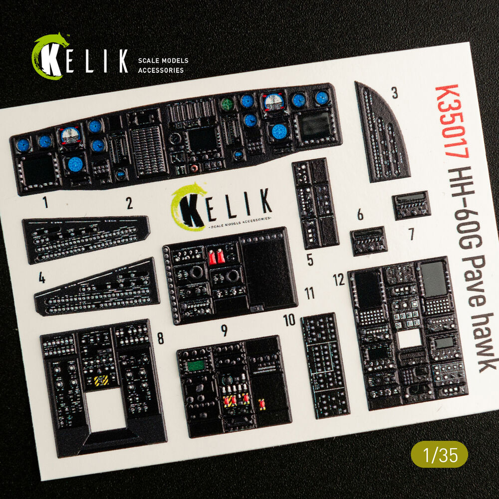 HH-60G Pave Hawk interior 3D decals for Kitty Hawk / Zimimodel kit