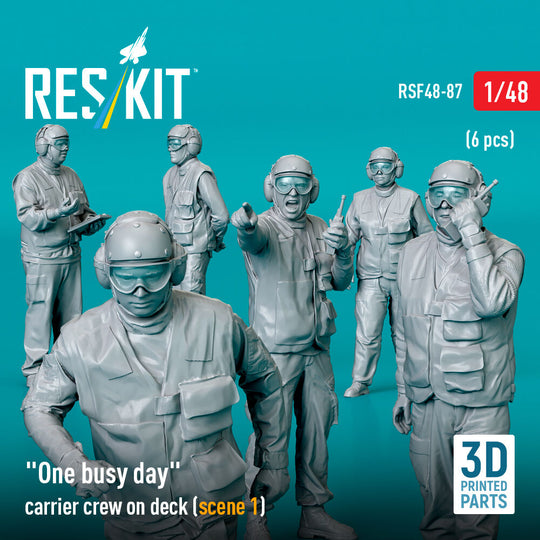 One busy day carrier crew on deck (scene 1) (6 pcs) (3D Printed)