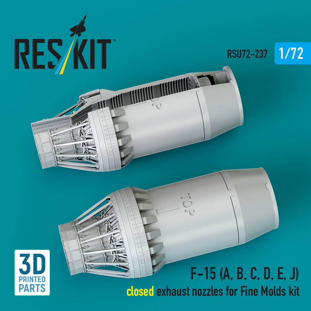 F?15 Eagle/Strike Eagle (A,B,C,D,E early,J) F100-PW-220 closed exhaust nozzles for Fine Molds kit (3D Printed)