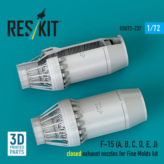 F?15 Eagle/Strike Eagle (A,B,C,D,E early,J) F100-PW-220 closed exhaust nozzles for Fine Molds kit (3D Printed)